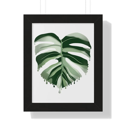 Melting Monstera Albo Framed Print – Botanical Wall Art