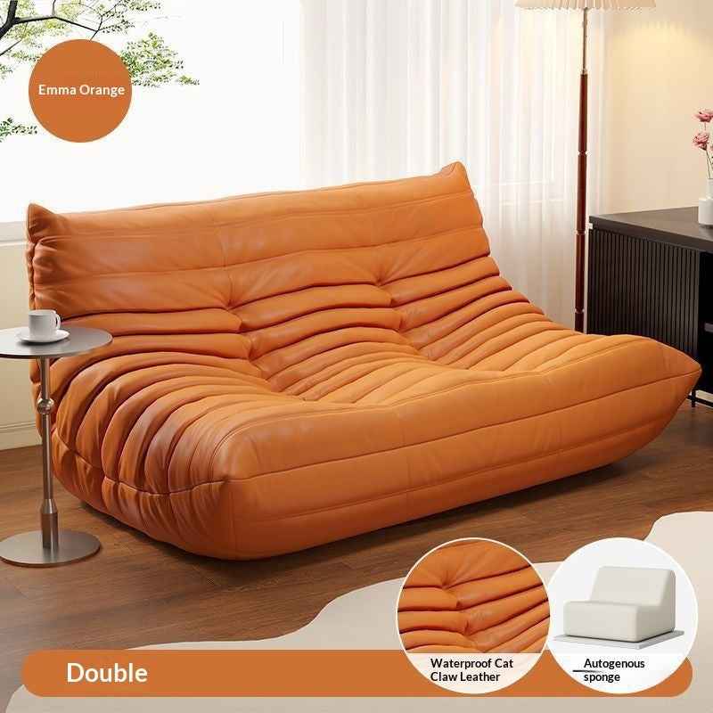 Tatami Single-seat Living Room Sofa Chair With Cat-proof Stain-resistant Leather