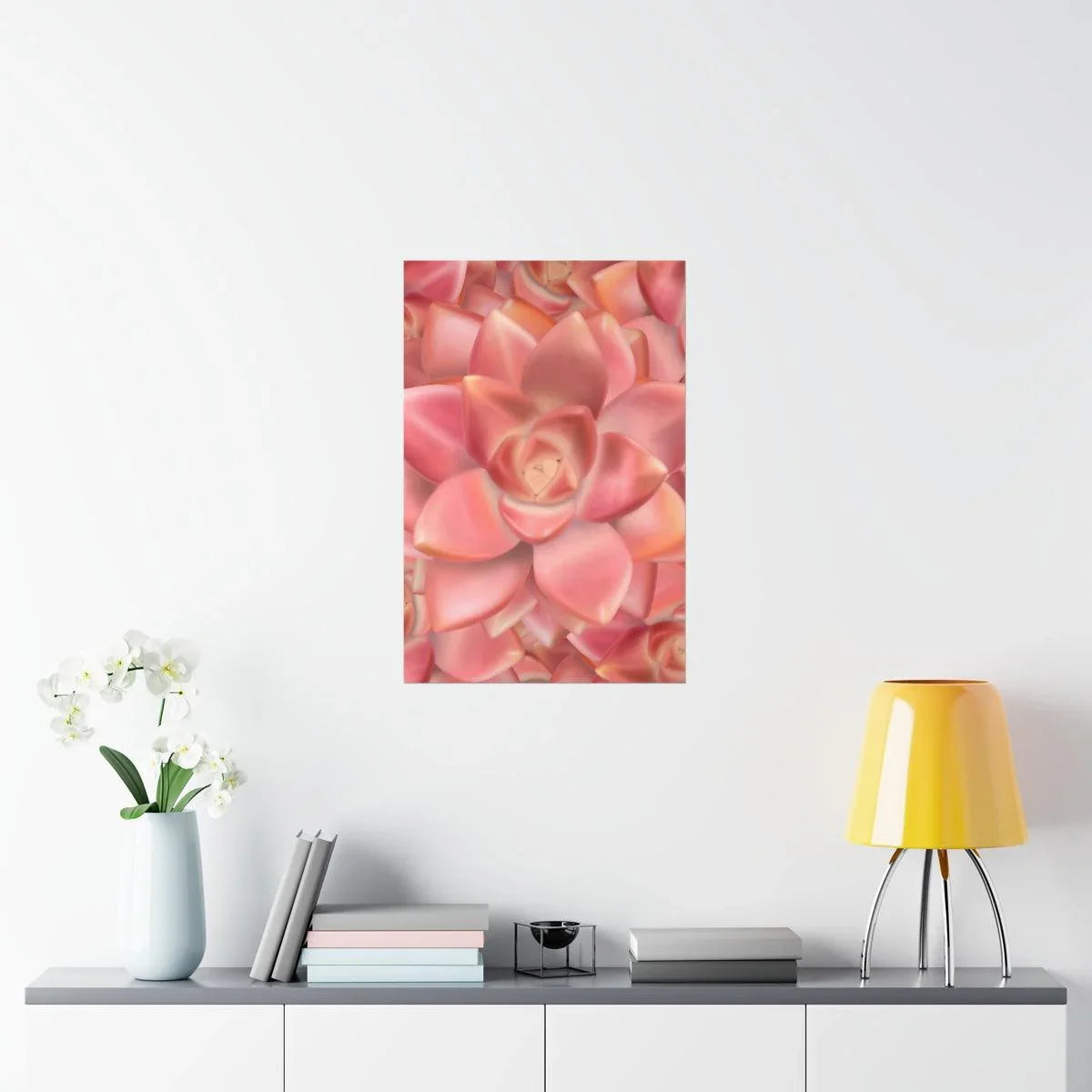 Graptosedum California Sunset Succulent Pattern Botanical Print – Unframed Wall Art