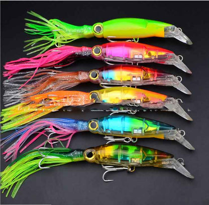 Fishing Tackle Lure Plastic Squid With Bait