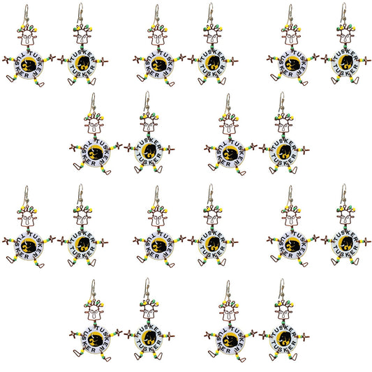 Set of 10 Dancing Tusker Dangle Earrings