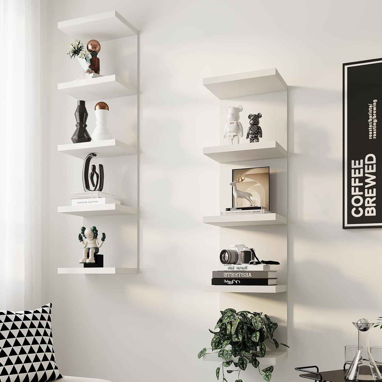 Wall-mounted Display Partition Floating Shelf Living Room And Bedroom Wall Bookshelf