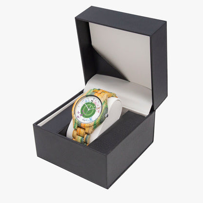 884. Camouflage Wooden Watch - Green&Blue