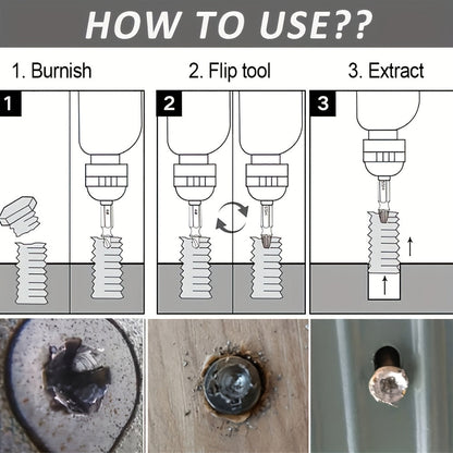 20pcs Industrial Screw Extractor Set: Alloy Steel Damaged Screw Removal Kit, Metal Easy-Out Drill Bits, Broken Bolt Stud Extractor Tools, Multi-Groove Screw Extractor Set, Suitable for Bolt Stud Tubes 1/8"-13/32", Local Wareh