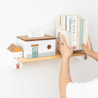 Log Hanging Bracket Flat Partition Wall Shelf