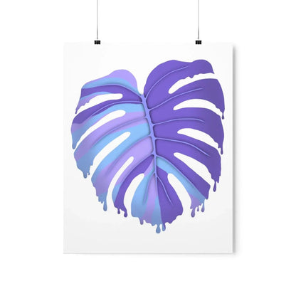 Purple Melting Monstera Botanical Print – Unframed Wall Art