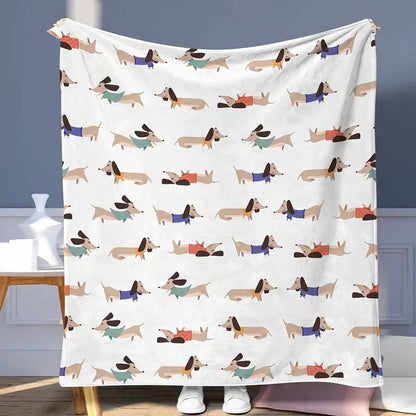 Dachshund Blanket Flannel Square Cover Blanket