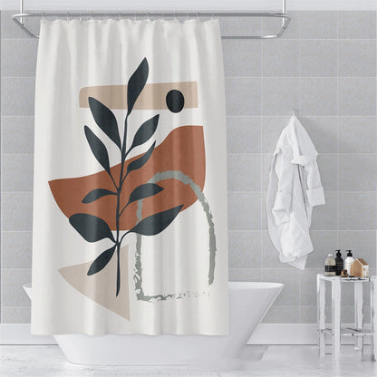 Morandi Abstract Art Shower Curtain - Luxury Waterproof Polyester Fabric with Muted Earth Tones for Modern Minimalist Decor