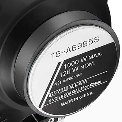 6 X 9 Coaxial Audio Speakers (Pair) 5-way 1000W Peak 4 Ohm Coaxial Tweeters Door Speakers