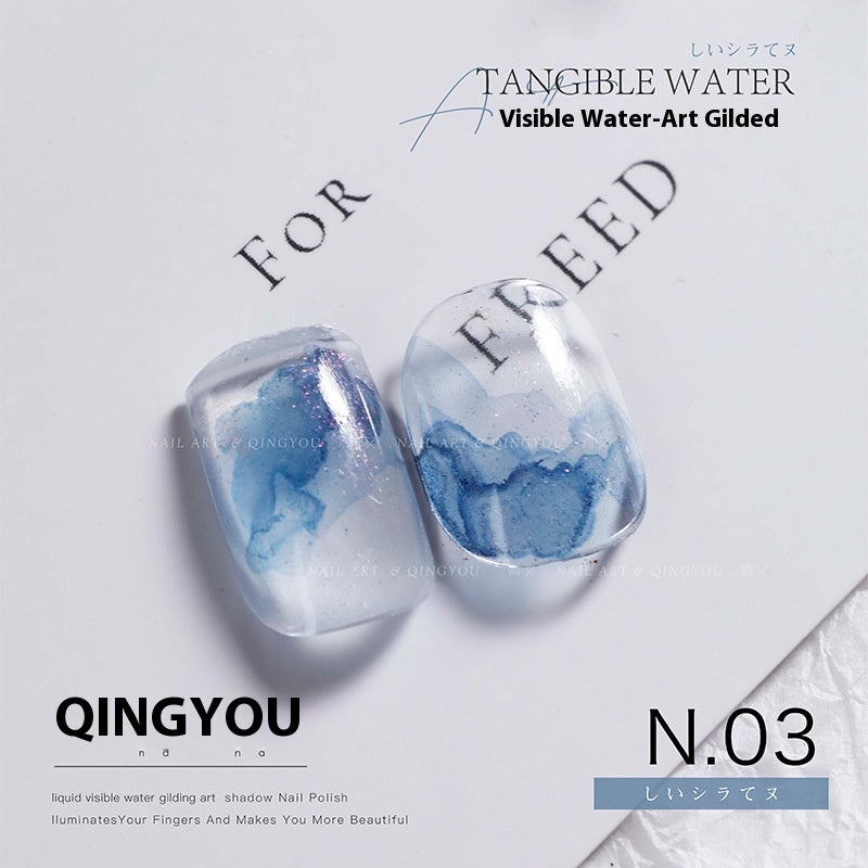 Quick-drying Nail Art Watercolor Shading Fluid Pearlescent Gradient Ink White Gilding Smoke