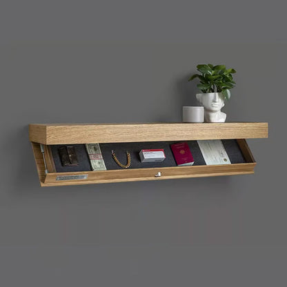 Wall Mounted Wine Cabinet Shelf - Modern Wooden Hanging Bottle and Glass Display Rack
