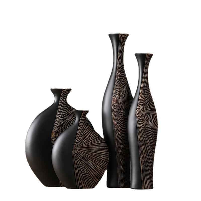 Retro Affordable Luxury Vertical High Floor Vase Decoration