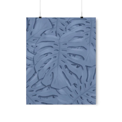 Blue Monstera Botanical Print – Unframed Wall Art