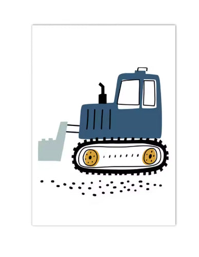 Excavator Canvas Art Poster Decoration Painting