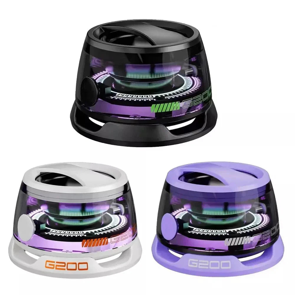 Magnetic Portable Bluetooth Speaker Mini Sound Box HiFi Stereo Soundbar Wireless Loudspeaker with LED Color Light Phone Holder