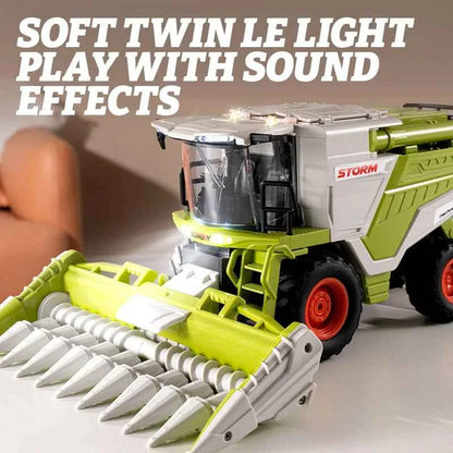 RC Farm Tractor Toy 2.4G Remote Control Combine Harvester Truck with Sounds Lights & Spray 1:24 High Simulation Toddlers Vehicle