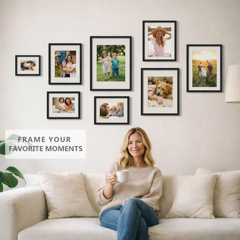 3pcs 30x40 50x70cm Picture Frames Aluminum Modern Photo Frame Black With Mat For Wall Art Mounting Canvas Print Home Decor