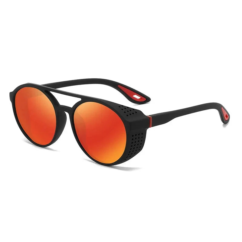 Round Polarized Sunglasses Steampunk Sun Glasses Sports Running Glasses for Fishing Driving for Men Women