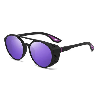 Round Polarized Sunglasses Steampunk Sun Glasses Sports Running Glasses for Fishing Driving for Men Women