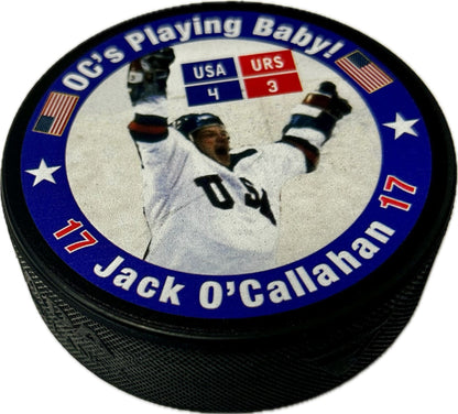Jack O'Callahan Officially licensed Miracle on Ice 1980 "O.C. is playing, baby!" Hockey Puck