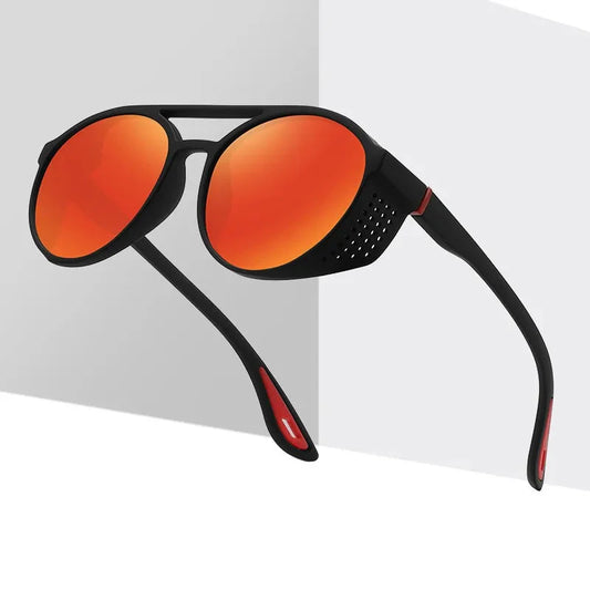 Round Polarized Sunglasses Steampunk Sun Glasses Sports Running Glasses for Fishing Driving for Men Women