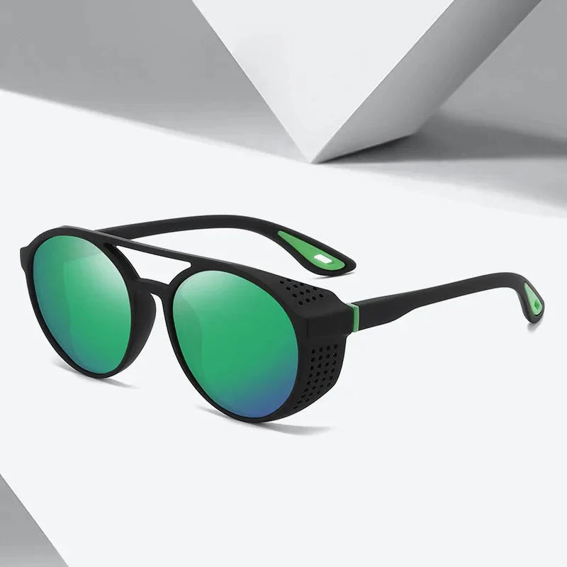 Round Polarized Sunglasses Steampunk Sun Glasses Sports Running Glasses for Fishing Driving for Men Women