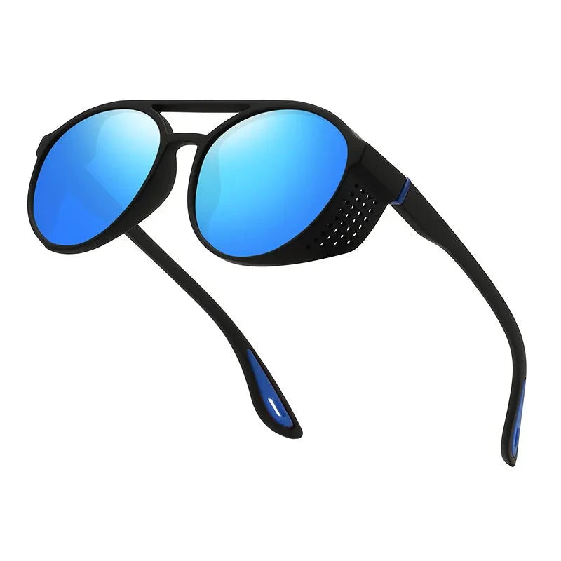 Round Polarized Sunglasses Steampunk Sun Glasses Sports Running Glasses for Fishing Driving for Men Women