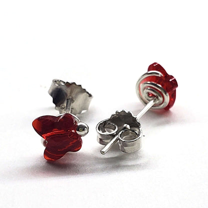 Handmade 5mm Spiral Butterfly Earring Studs