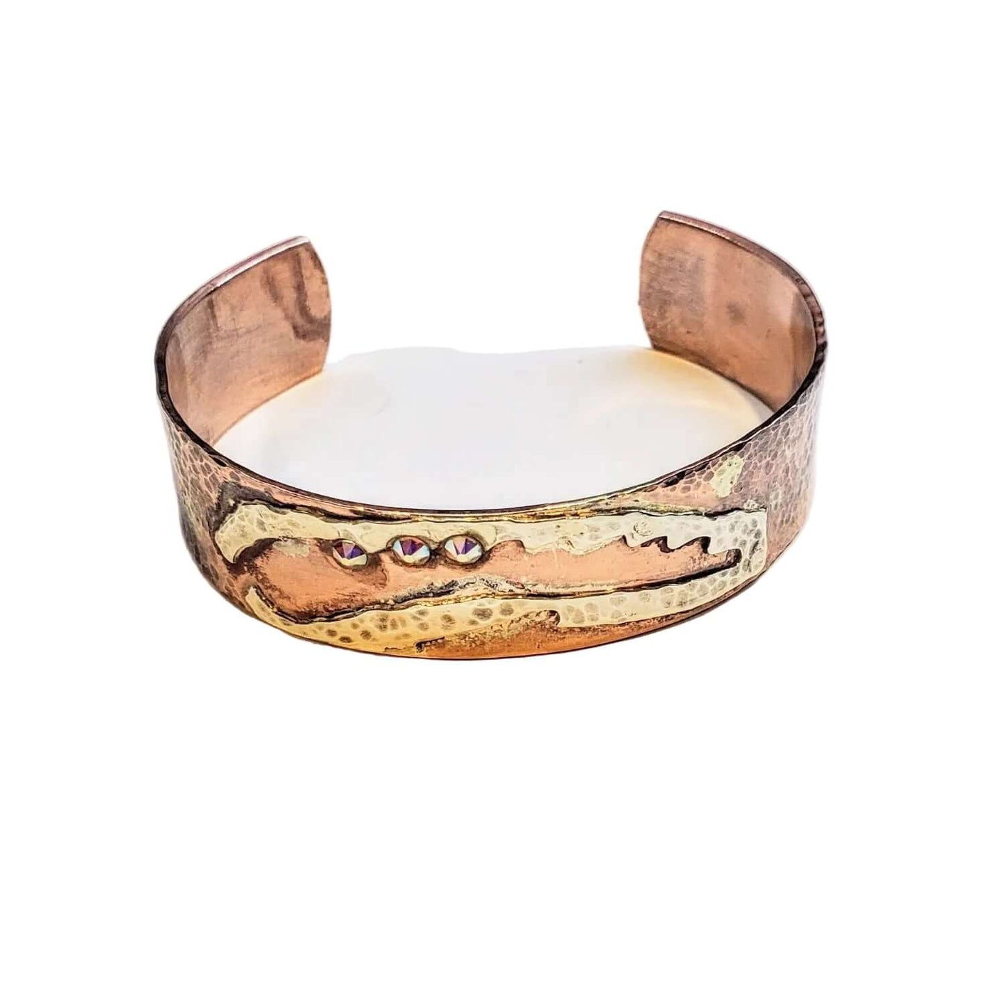 Copper Sculpted Angel Wing Frame Cuff Bracelet