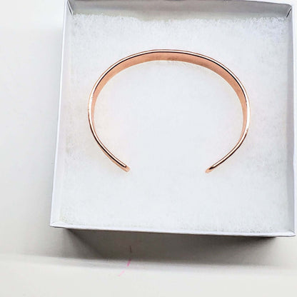 His and Her Copper Embossed Weave Cuffs 16 Gauge