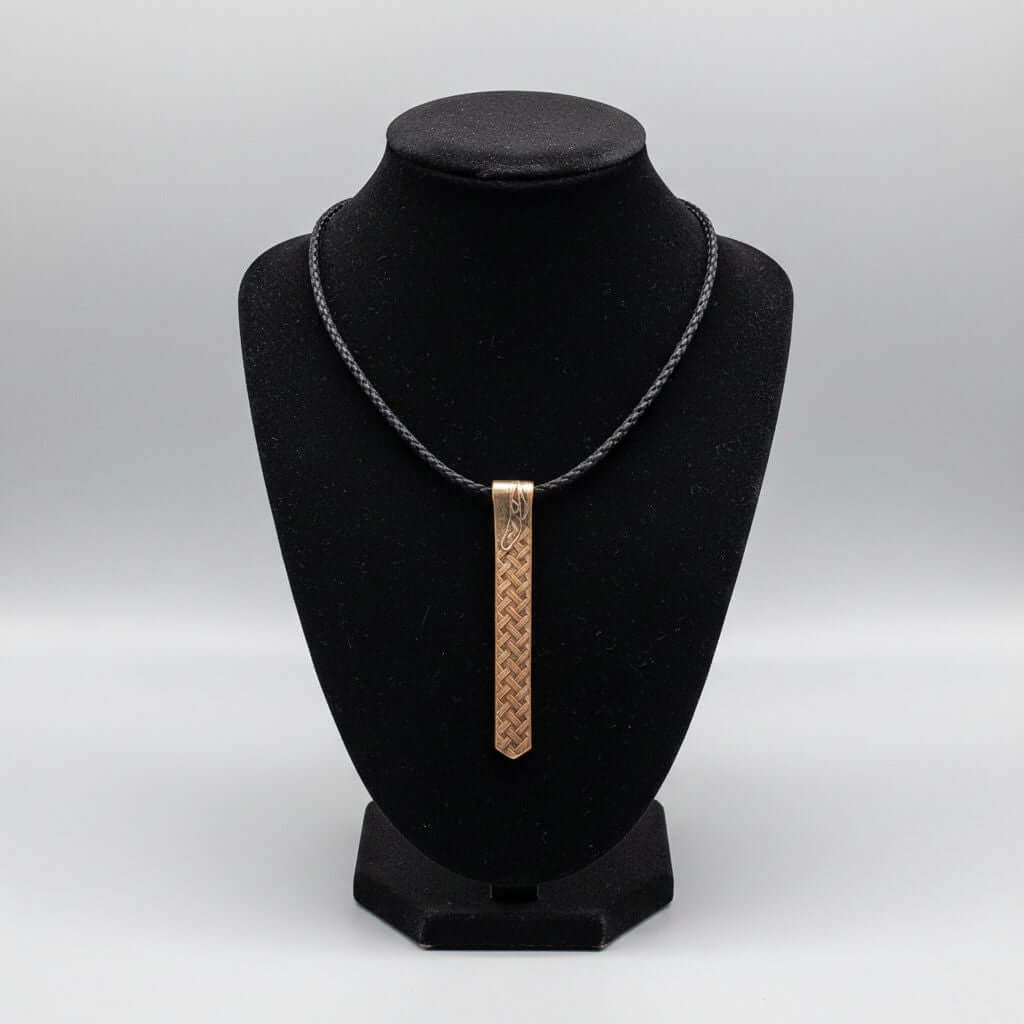Copper Weave Embossed Necktie Necklace