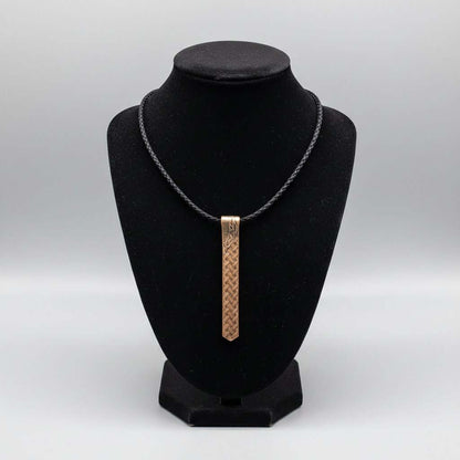 Copper Weave Embossed Necktie Necklace