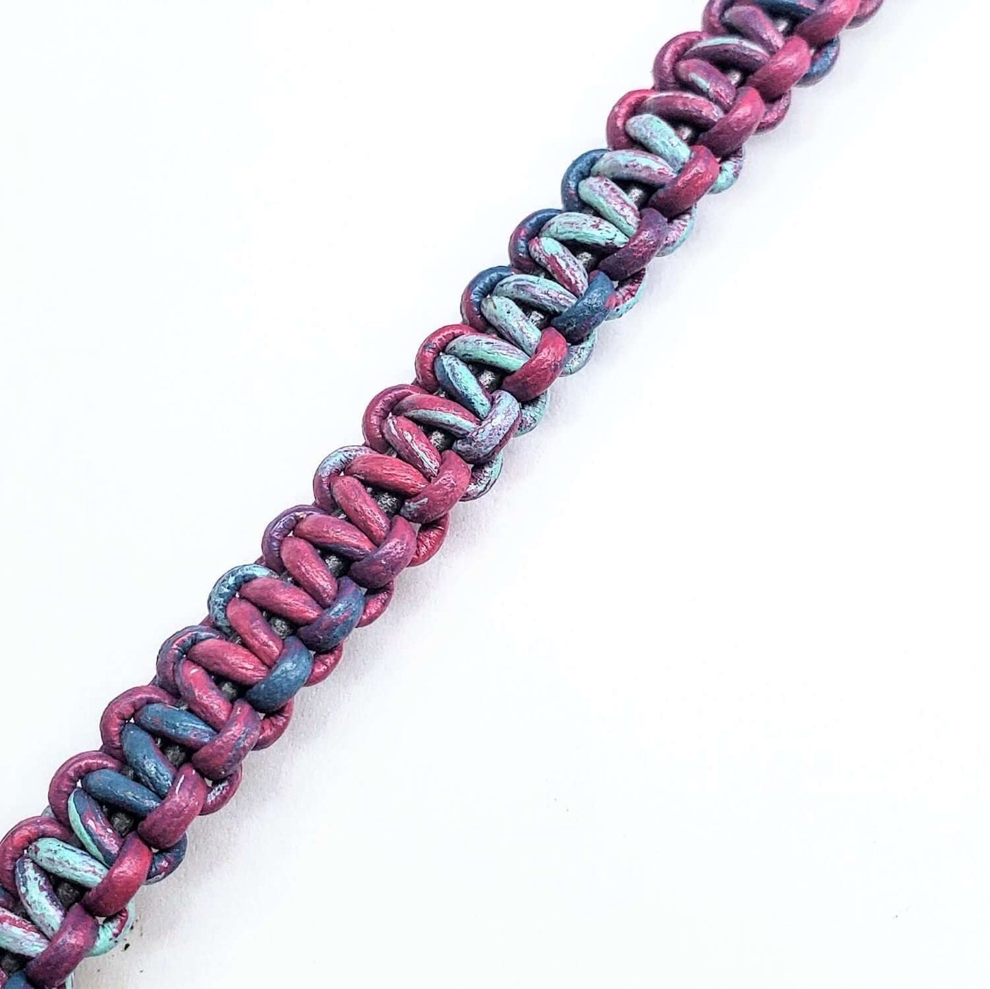 Macrame Tie-Dye Leather Crystal Bracelet