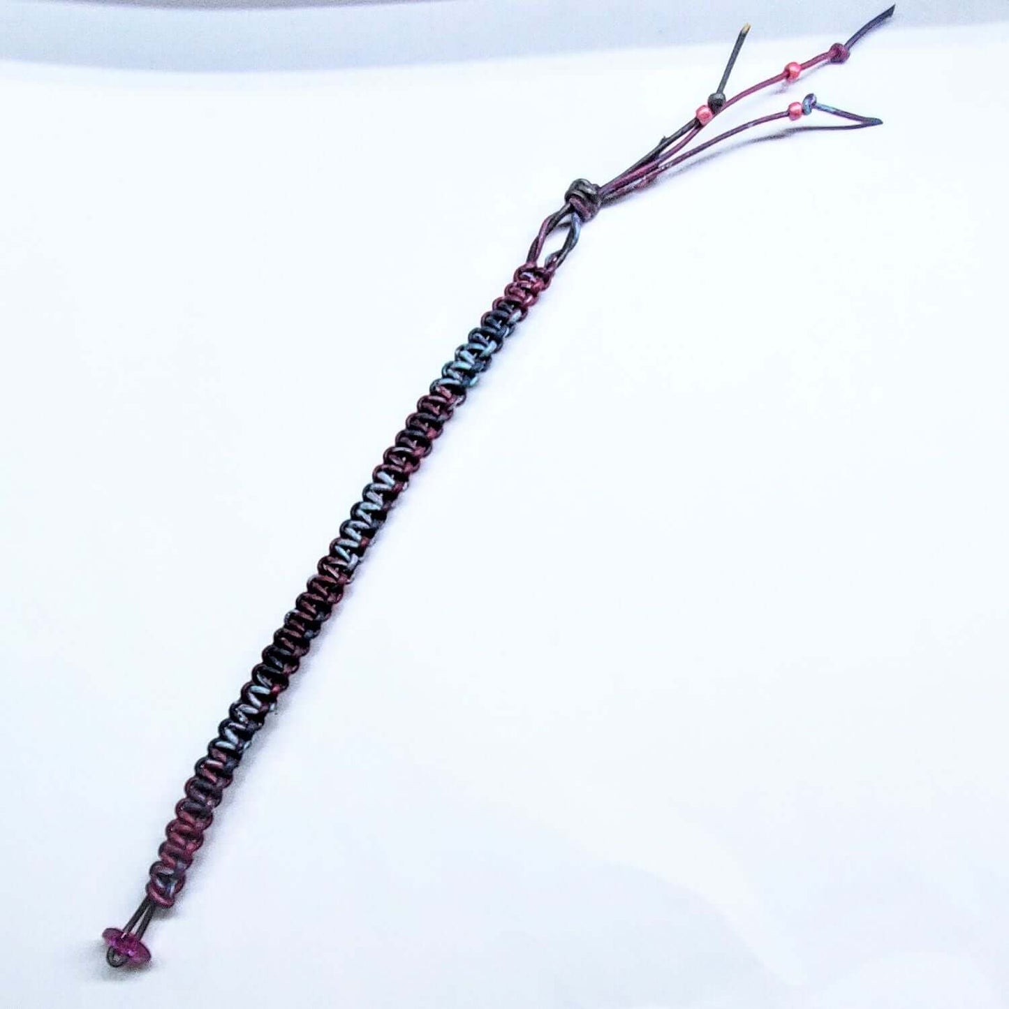 Macrame Tie-Dye Leather Crystal Bracelet