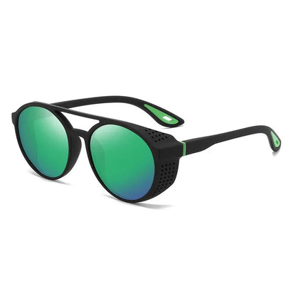 Round Polarized Sunglasses Steampunk Sun Glasses Sports Running Glasses for Fishing Driving for Men Women