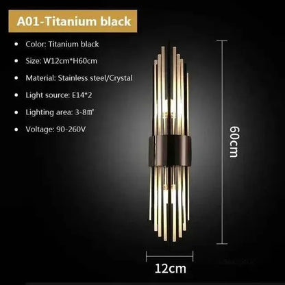 Modern LED Crystal Wall Sconce - Luxury K9 Crystal Indoor Wall Lamp for Bedroom & Hallway