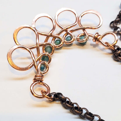 Seen on Ashley Liao Copper Turquoise Wire Wrapped Necklace