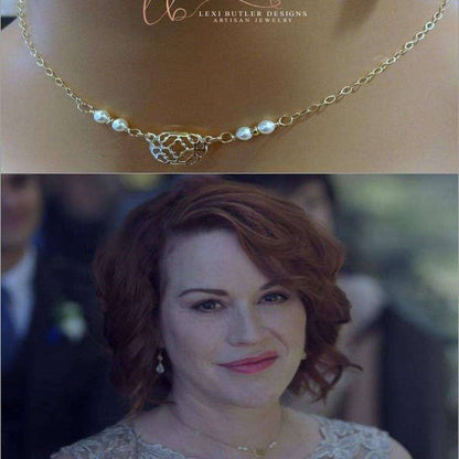 As Seen on Molly Ringwald Gold Filled Pearl Choker Necklace