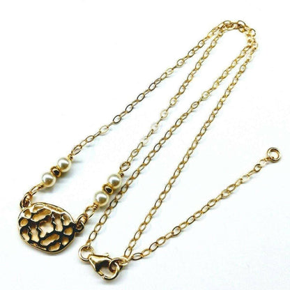 As Seen on Molly Ringwald Gold Filled Pearl Choker Necklace