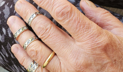 Assorted Sterling Silver Pinky-Toe Band Rings & Waves
