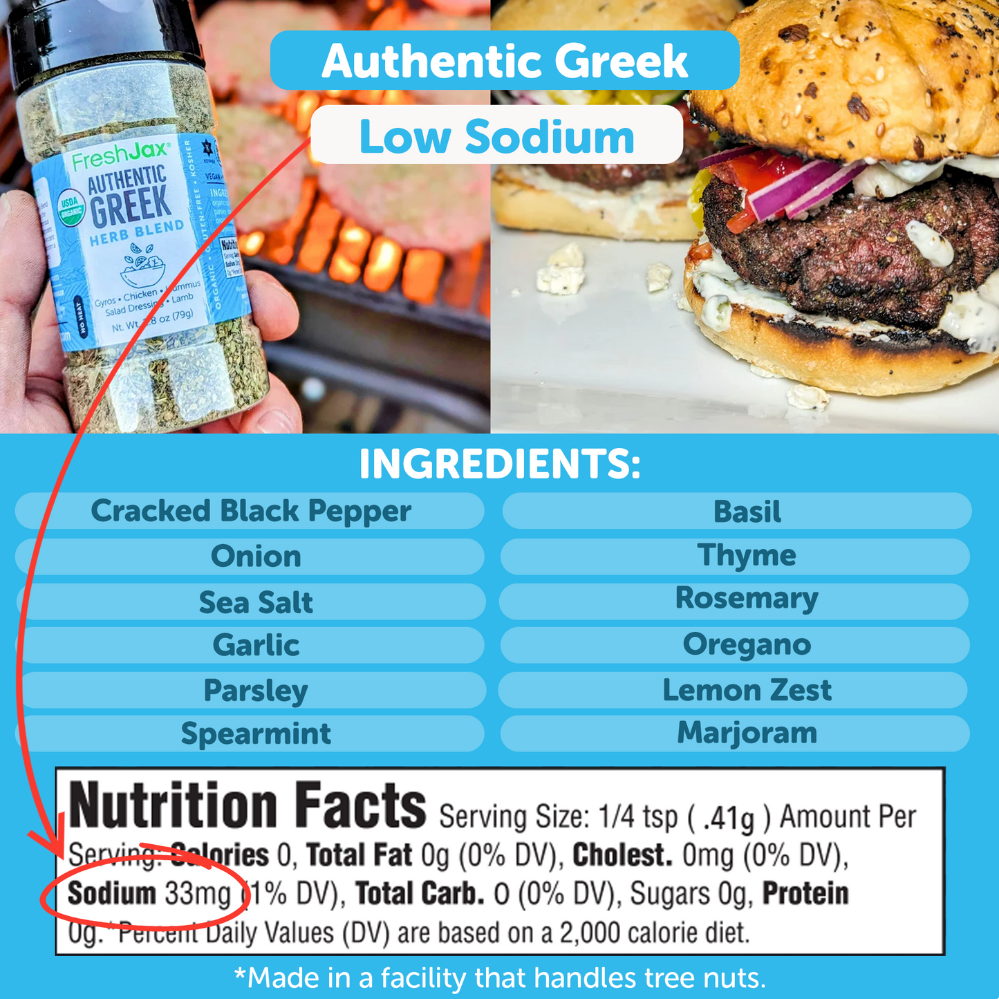 Authentic Greek Seasoning | Low Sodium, GLP-1 Friendly Mediterranean Herb Mix