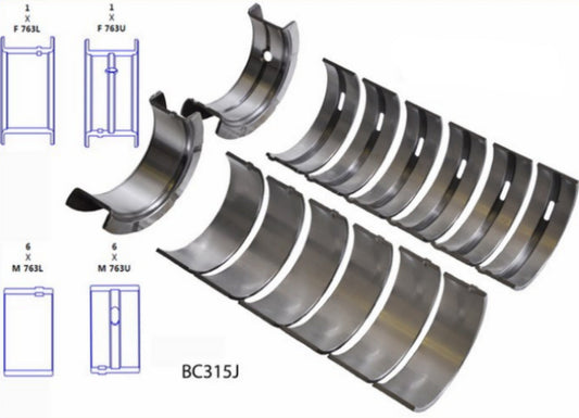 Bearing Set - Main - Jeep 242/4.0L 87-90, Jeep 258/4.2L 71-90