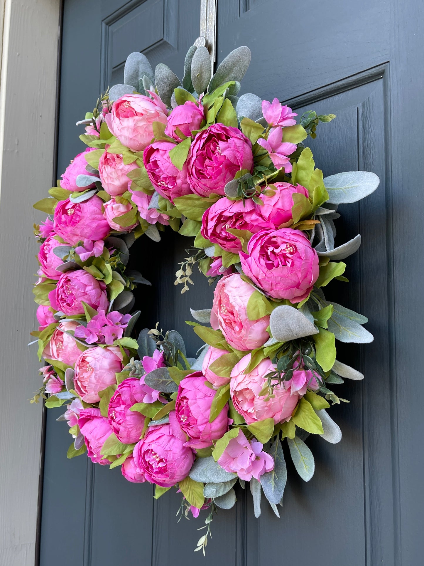 Bright Pink Peony Spring Wreath