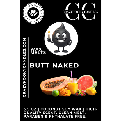 BUTT NAKED - Wax Melts, Scented Coconut Soy, 3.5oz