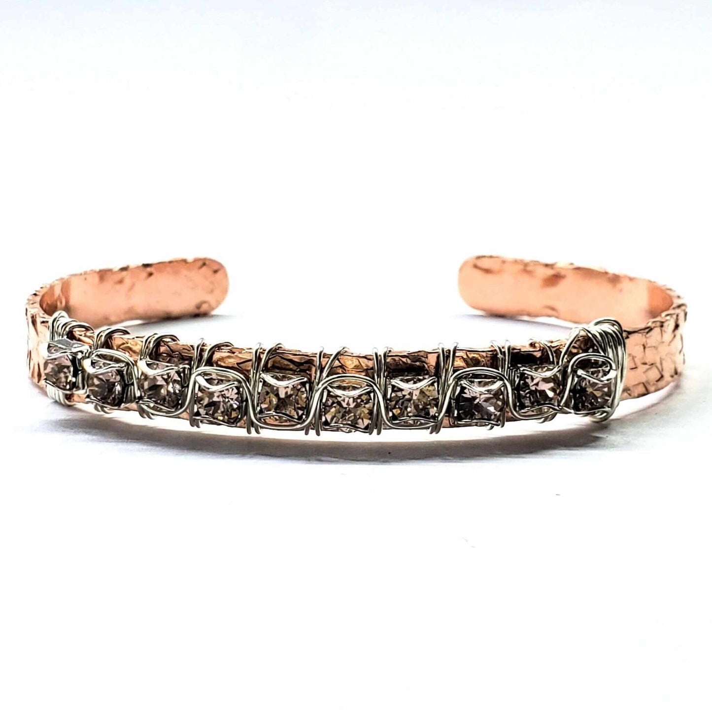 16 Gauge Copper Rhinestone Cuff Bangle