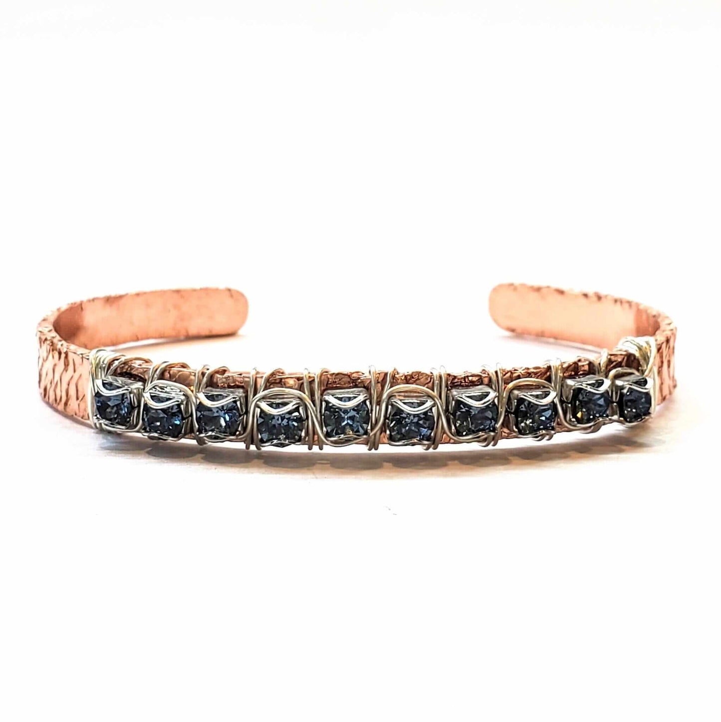 16 Gauge Copper Rhinestone Cuff Bangle