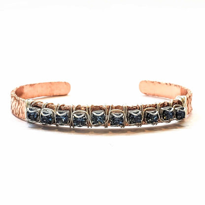 16 Gauge Copper Rhinestone Cuff Bangle