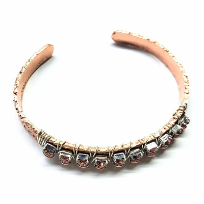 16 Gauge Copper Rhinestone Cuff Bangle