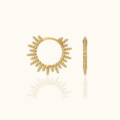 Beads Spikes Hoop Earrings