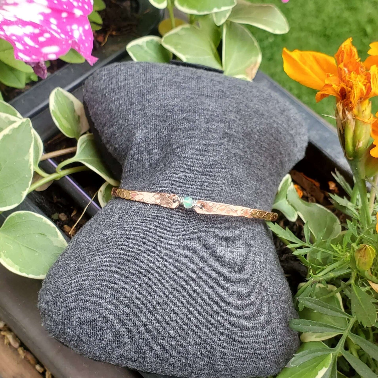 Copper Brides Bangle with Ethiopian Opal